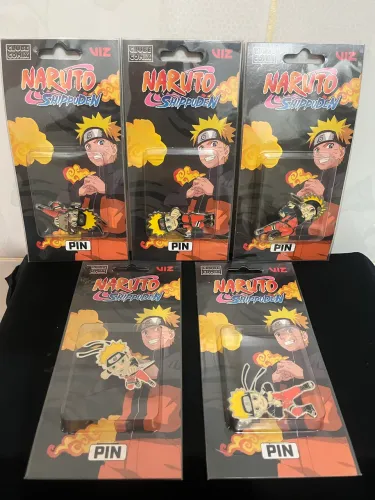Lote de 5 cartelas de pin naruto oficial é original 