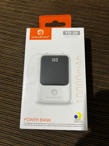 Power Bank H'maston YD-26 10000mAh Ultra-Fino - Lacrado (Homologado Anatel)