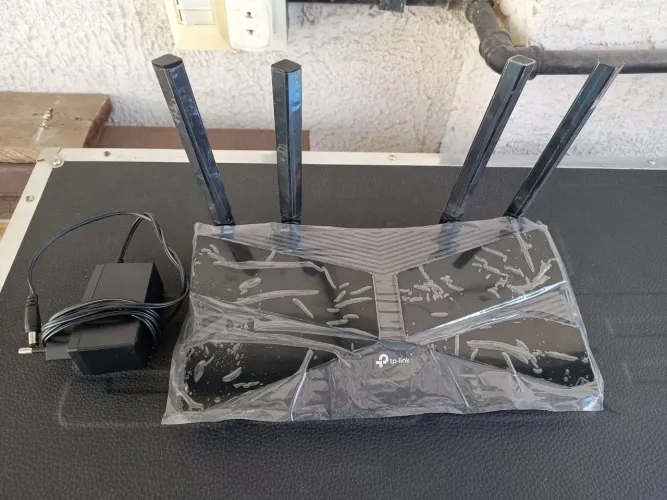 Vendo Roteador TP-Link Wi-Fi 6 Dual Band AX3000 Gigabit EX511, com fonte funcionando. Leia