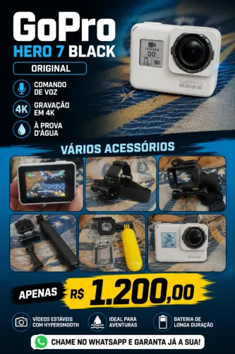 GoPro Hero 7 Black Original | Comando de voz | 4K, HyperSmooth e À Prova D?Água