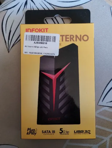 HD Externo 500 GB USB 3.0 Preto novo na caixa faço Olx pay