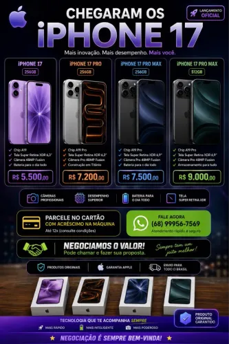 Linha iPhone 17 novos