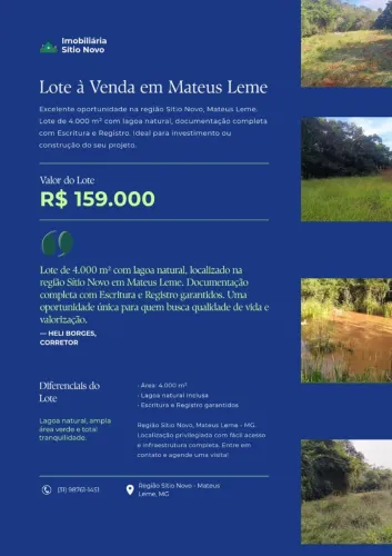 Terreno rural em mateus leme 