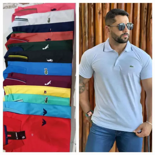 Camisas polo malha Piquet, gola básica,  dry fit,etc.