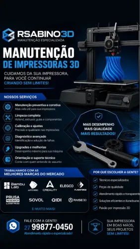 Manutenção impressoras 3D! Várias marcas Vitória / ES