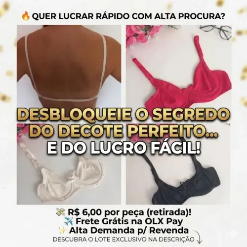  Sutiã Costa Nua - Lote com 8 peças I Revenda Lingerie I Oportunidade Moda Intima