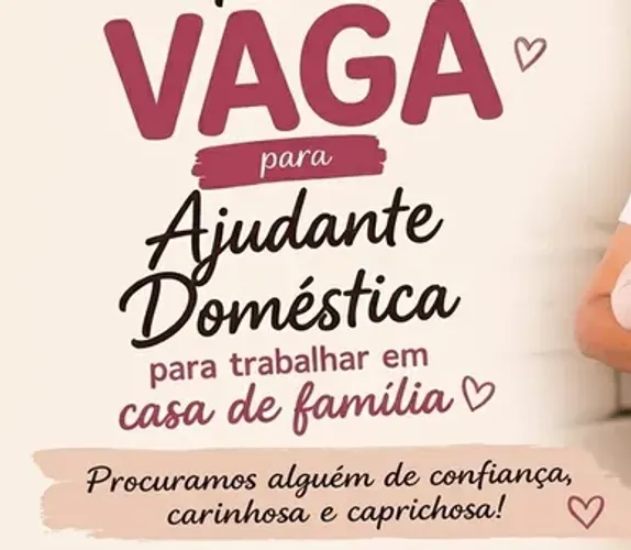 AJUDANTE DOMÉSTICA para casa de família em Florianópolis (norte da ilha)