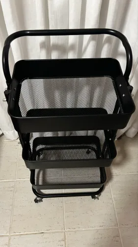 Carrinho auxiliar e Organizador Multiuso Laterais Aço - 3 Prateleiras
