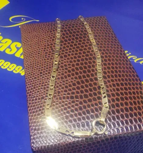 Pulseira Unisex Piastrine Ouro 18 Kilates Peso 1.92 Gramas Brilhosa 2 mm