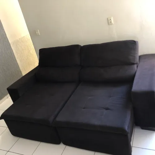 Sofá retrátil preto 2,40m