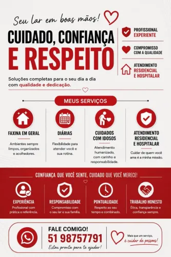Faxineira/ diarista / cuidadora