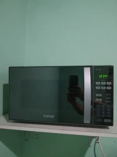 microonda cônsul espelhado prata funcionando perfeitamente todo bom 