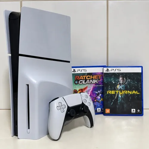 PS5 Slim 1TB com leitor + controle e 2 jogos