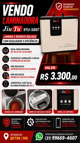 ? Máquina Laminadora e Removedora de Bolhas Jiutu 9TU-S007