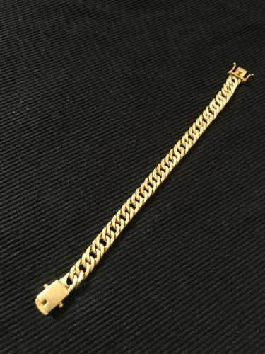 Corrente e pulseira banhado a ouro 