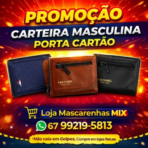 Carteira Masculina Porta-Cartão Varios Modelos Cod: 0186