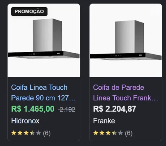 Coifa de Parede Linea Touch Franke 90cm 127V