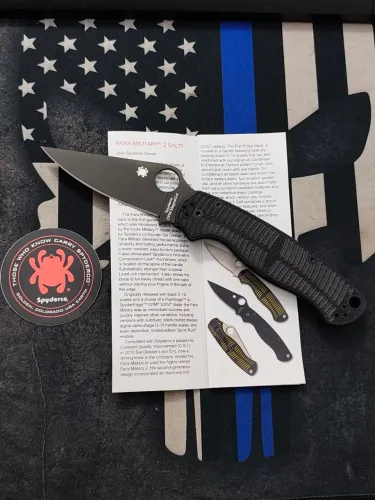 Canivete Spyderco Paramilitary 2 Salt Black MagnaCut DLC C81GMCBKP2 G10 Handles BLK Novo!