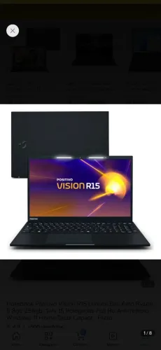 Notebook positivo r15 vision rayzem 5 8gb de ram 256 de memória 