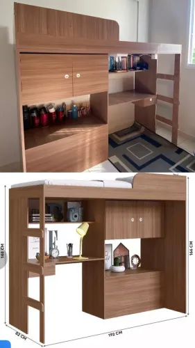 Cama Multifuncional com Escrivaninha