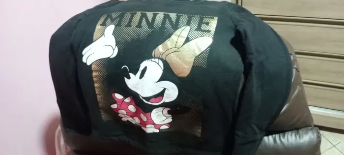Moletom infantil Minie preto Tamanho 12