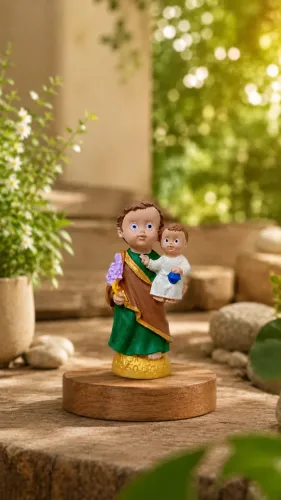 Imagem Sacra Infantil São José 7 cm em Resina