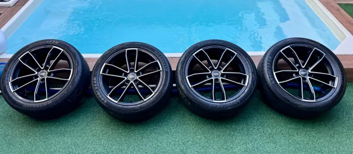 Jogo de Rodas aro 19 5x112 Audi Vw Bmw Mercedes 4 pneus 235/45/19 Goodyear 90%