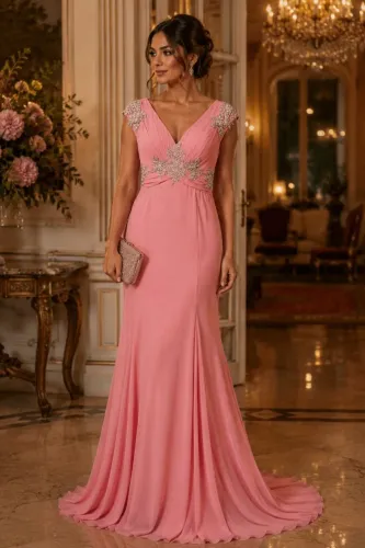 Vestido de festa longo rosa praticamente novo  
