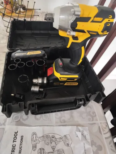 Chave de impacto NOVA furadeira e parafusadeira com mandril de 3/8 com 2 baterias de 48v