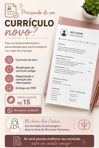 Criação de Currículo Profissional - A partir de R$ 15