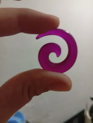 Alargador Espiral (Twister) Roxo Transmúcido - entre 6 e 10mm