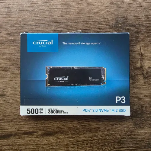 SSD Crucial P3 500GB NVMe M.2 (NOVO)