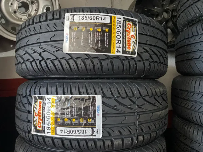 2 pneus 185/60r14 remolde novo