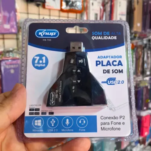 Placa de Som USB externa