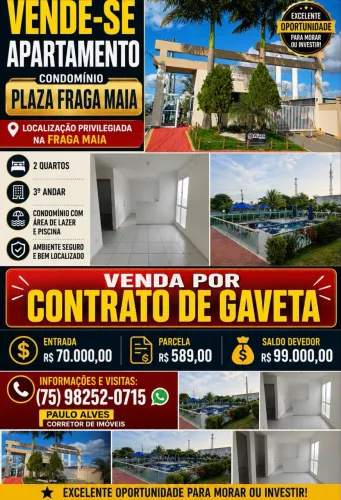 VENdo CONTRATO DE GAVETA NO CONDOMÍNIO PLAZA FRAGA MAIA 
