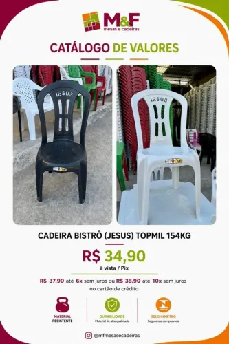 Cadeiras de plástico NOVAS DE FÁBRICA