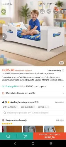 Vendo cama infantil com colchão