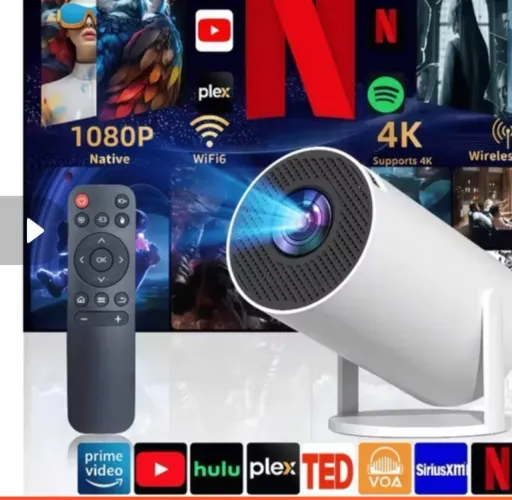 Projetor HY300 portátil, smart, wi-fi, Bluetooth, autofalante embutido, android, HDMI