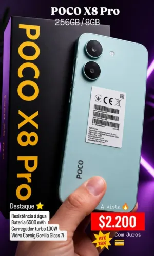 POCO X8 PRO versão 256GB/8 Lacrados