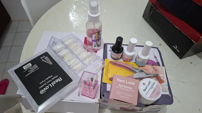 Kit Manicure Iniciante com Cabine e Lixadeira" alongamento unhas