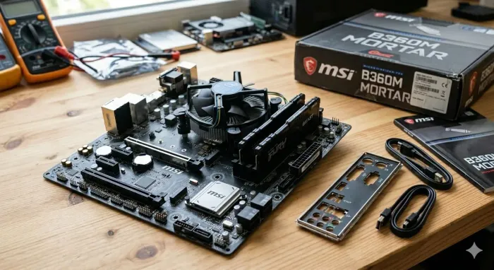 Placa mãe + processador+ memória RAM 