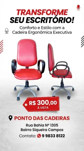 Venda cadeira de escritório seminova 