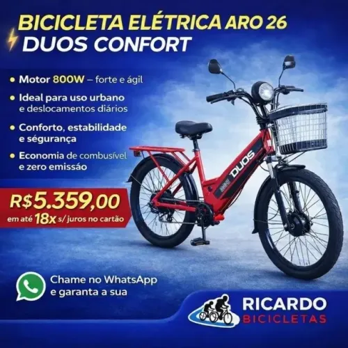 Bicicleta eletrica Duos confort de 800w