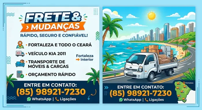 Faço frete em Fortaleza e toda a região do Ceará
