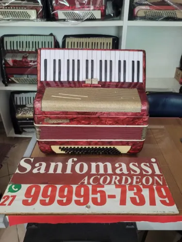 Acordeon Rampazzo Vermelha 80 Baixos