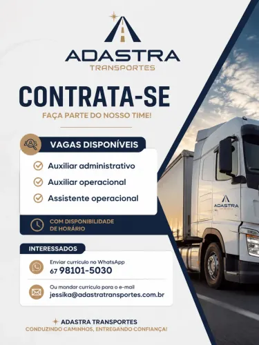 Estamos contratando. Adastra transportes.