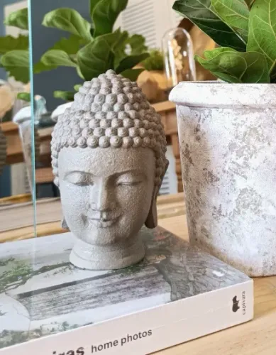 cabeça de buddah em resina | peça importada da índia