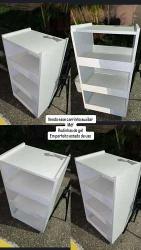 Carrinho auxiliar MDF rodas de gel