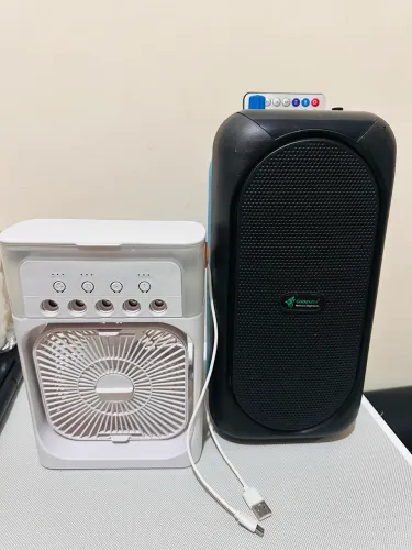 Som Bluetooth e mini climatizador