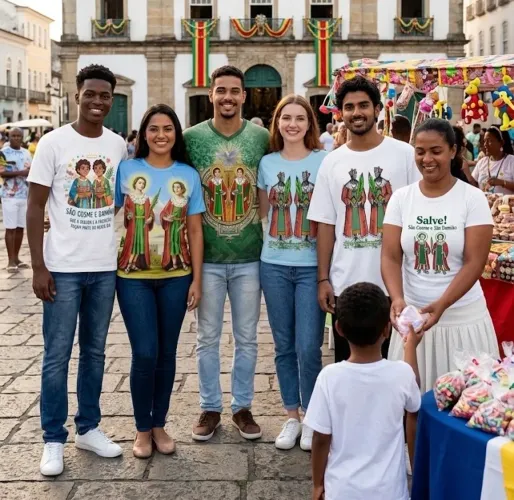 10 Camisas Personalizadas Para São Cosme e Damião / Malha PP